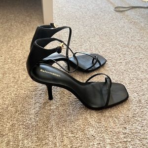 Reformation Gigi Strappy Mid Heel Sandals